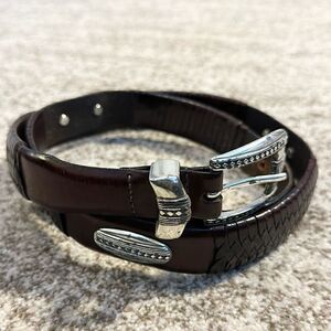 Brighton Leather Belt 98057 with Silver Buckle 42